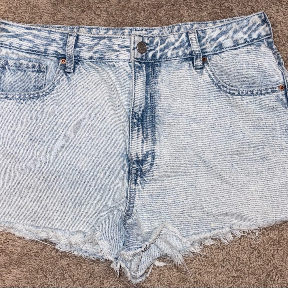 PacSun Blue Jean Shorts with Distressed Frayed Hem